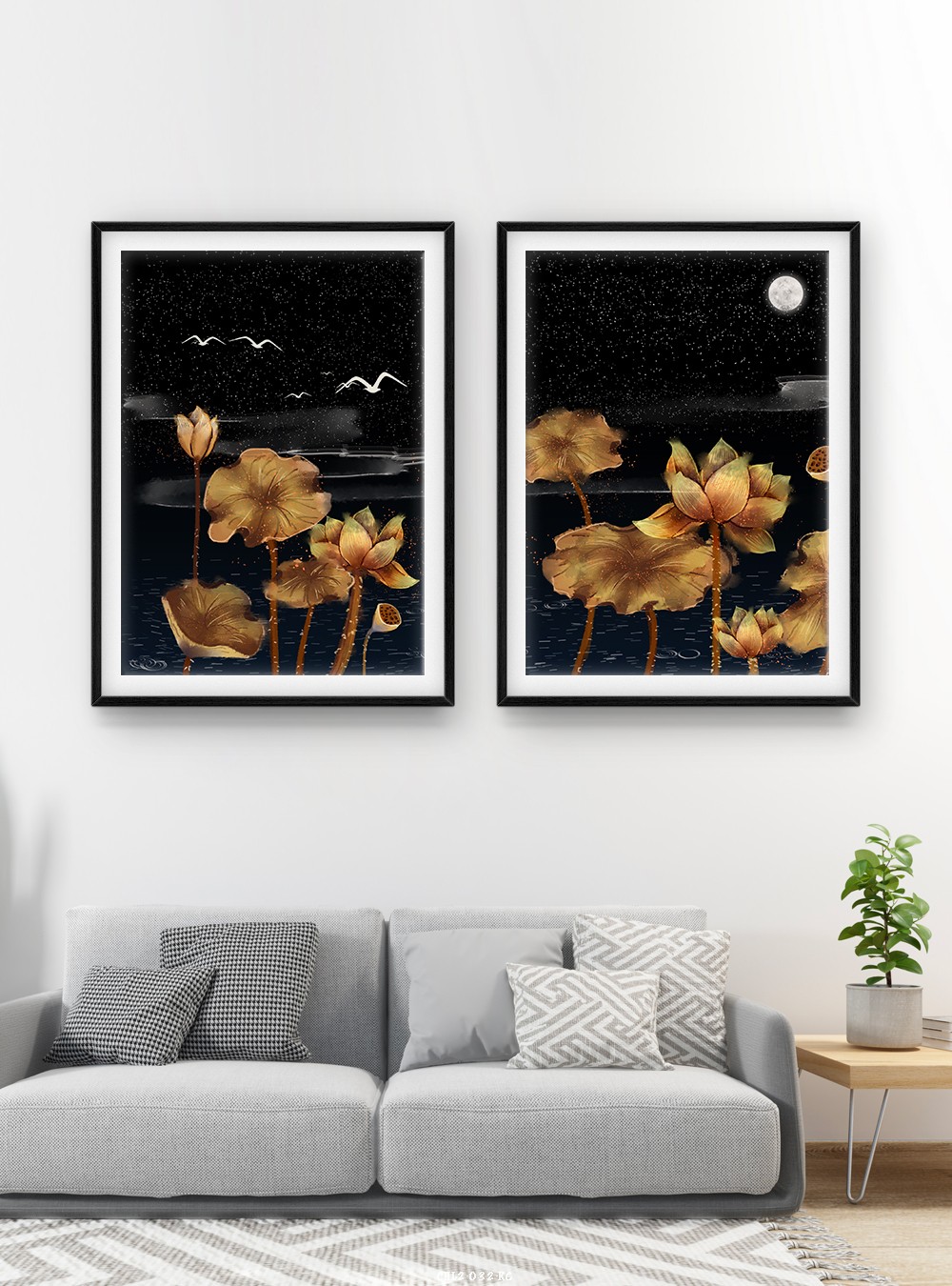 Hoa lá tranh vẽ CHL2-032-KG